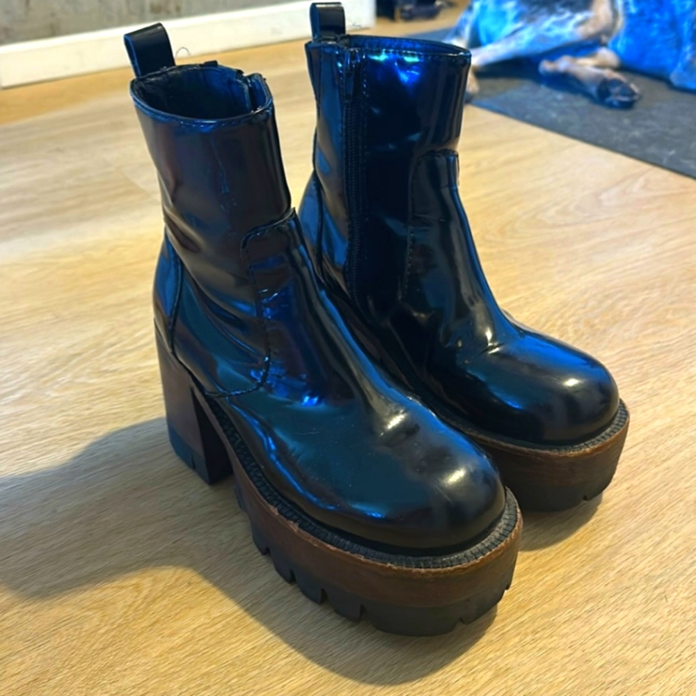 Jeffrey Campbell Chunky Sidezip platform boots